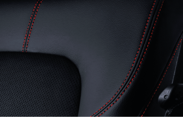COMBI LEATHER^ SEATS WITH RED STITCHING